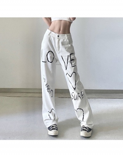 Replica  Street Style Letter Straight Denim Jeans For Women #797284 $30.27 USD for Wholesale