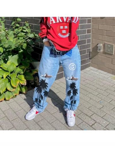 Replica  Street Printing Ripped Jeans For Women #797285 $35.10 USD for Wholesale