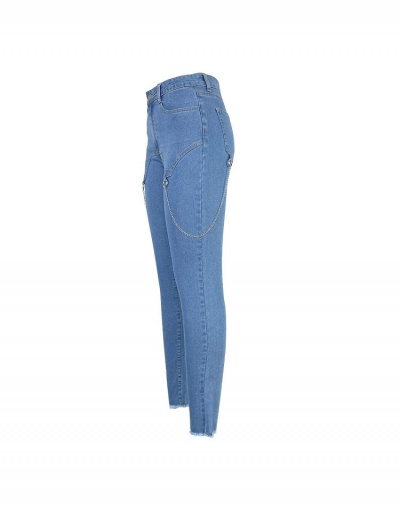 Replica Euro Style Skinny Zipper Up Chain Design Denim Long Jeans  #797286 $32.17 USD for Wholesale