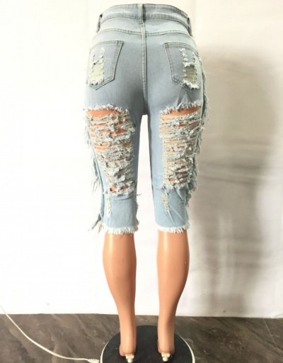 Replica Summer Blue Ripped Pencil Half Length Jeans Pants #797287 $29.28 USD for Wholesale