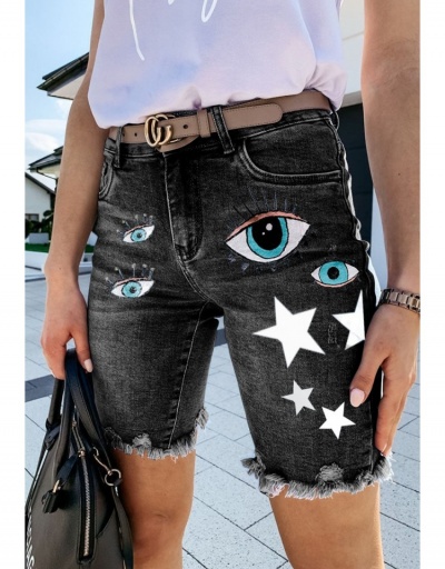 Replica  Fashion Printed Denim Shorts For Women #797289 $28.18 USD for Wholesale