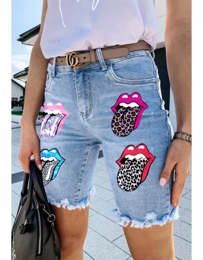  Lips Printing Tight Denim Pants For Women #797293 $29.27 USD, Wholesale Fashion Jeans