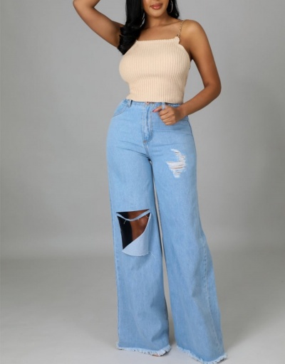 Euro Style Hole Design Loose Women Long Jeans  #797295 $28.08 USD, Wholesale Fashion Jeans