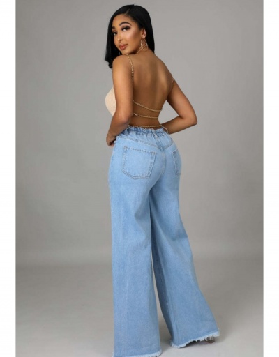 Replica Euro Style Hole Design Loose Women Long Jeans  #797295 $28.08 USD for Wholesale