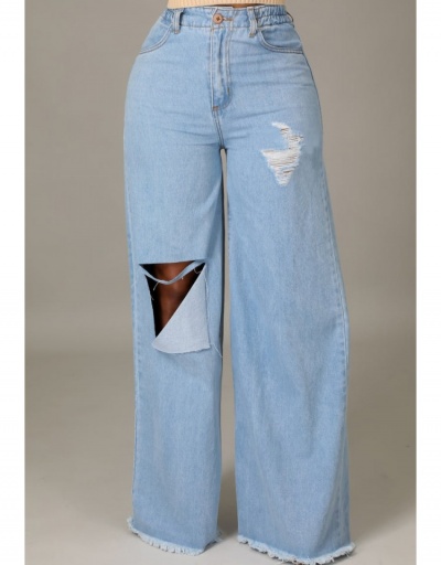 Replica Euro Style Hole Design Loose Women Long Jeans  #797295 $28.08 USD for Wholesale