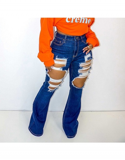 Replica Women Fashion Ripped Denim Long Jeans  #797296 $26.21 USD for Wholesale