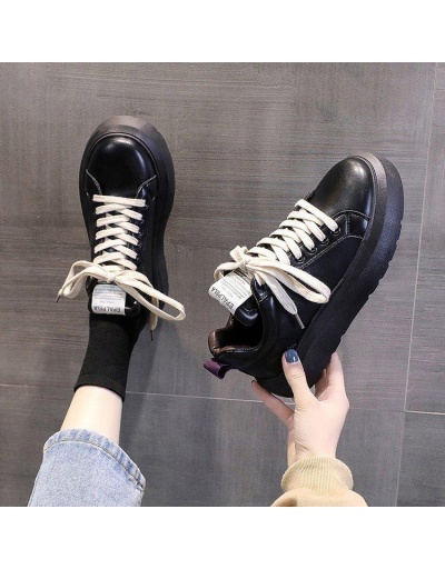 Replica Korean Style Casual Lace Up Chunky Sneakers Women #797309 $24.38 USD for Wholesale