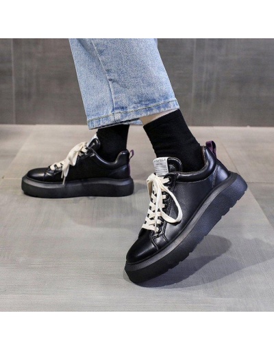 Replica Korean Style Casual Lace Up Chunky Sneakers Women #797309 $24.38 USD for Wholesale