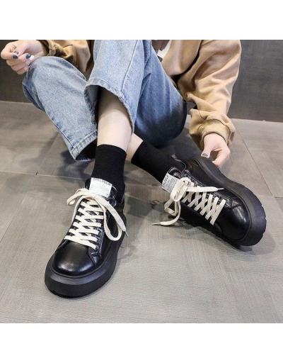 Replica Korean Style Casual Lace Up Chunky Sneakers Women #797309 $24.38 USD for Wholesale