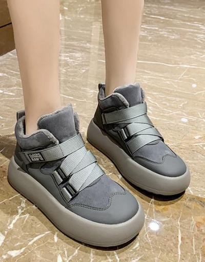 Fleece Warm Buckle Strap Shoes #797315 $62.47 USD, Wholesale Fashion Sneaker