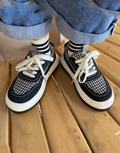 Casual Houndstooth  Sports Women Sneakers #797316 $19.14 USD, Wholesale Fashion Sneaker