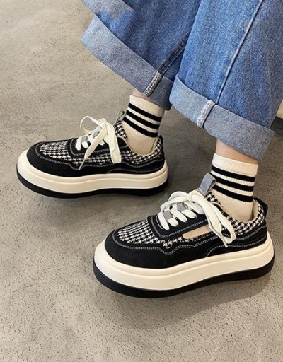 Replica Casual Houndstooth  Sports Women Sneakers #797316 $19.14 USD for Wholesale