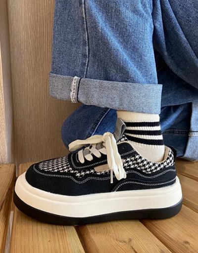 Replica Casual Houndstooth  Sports Women Sneakers #797316 $19.14 USD for Wholesale