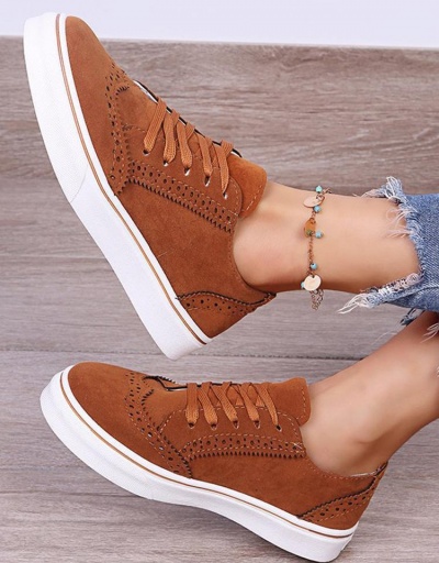 Replica Solid Round Toe Lace Up Women Casual Shoes #797318 $20.61 USD for Wholesale