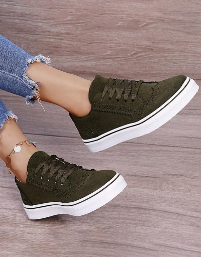 Replica Solid Round Toe Lace Up Women Casual Shoes #797318 $20.61 USD for Wholesale