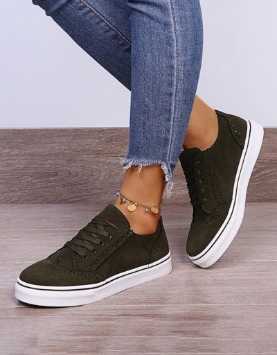 Replica Solid Round Toe Lace Up Women Casual Shoes #797318 $20.61 USD for Wholesale