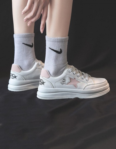 Replica Preppy Style Versatile White Lace Up Shoes #797319 $29.25 USD for Wholesale