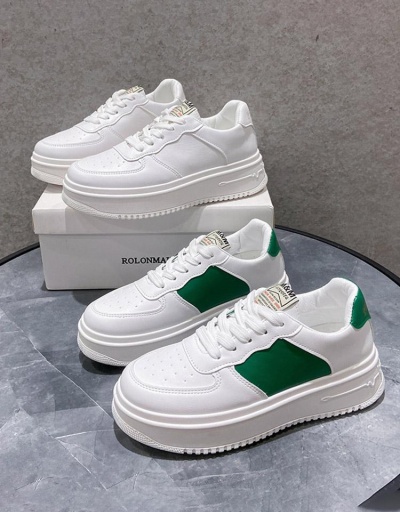 Replica Trending Casual Women Chunky White Sneakers #797320 $20.49 USD for Wholesale