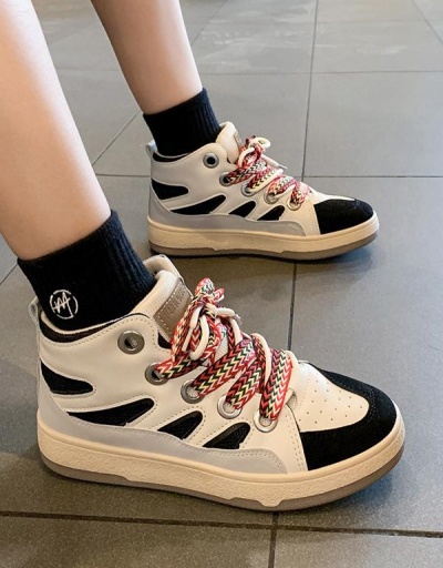 Replica Plush Korean Style Lace Up Sneaker For Women #797322 $33.80 USD for Wholesale