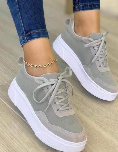 Leisure Color Block Flat Women Sneakers #797324 $25.90 USD, Wholesale Fashion Sneaker