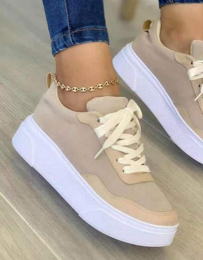 Replica Leisure Color Block Flat Women Sneakers #797324 $25.90 USD for Wholesale