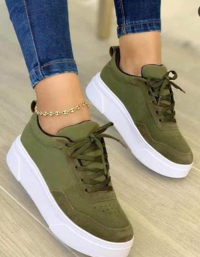 Replica Leisure Color Block Flat Women Sneakers #797324 $25.90 USD for Wholesale