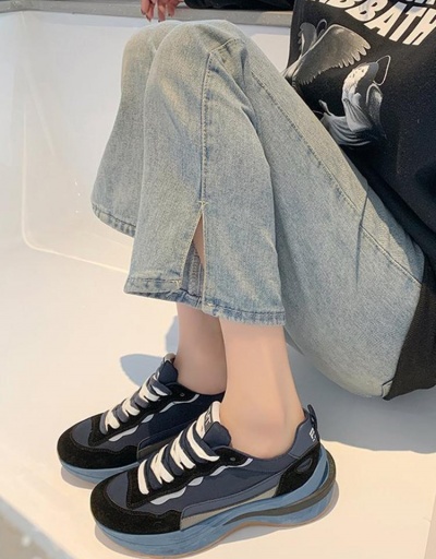 Replica Sporty Contrast Color Elevator Women Sneakers #797329 $33.99 USD for Wholesale