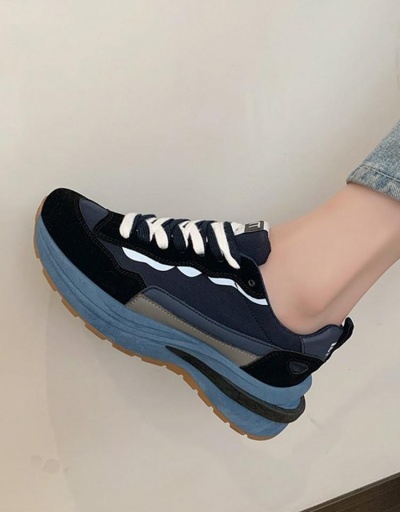 Replica Sporty Contrast Color Elevator Women Sneakers #797329 $33.99 USD for Wholesale