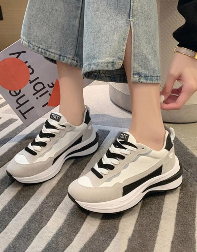 Replica Sporty Contrast Color Elevator Women Sneakers #797329 $33.99 USD for Wholesale