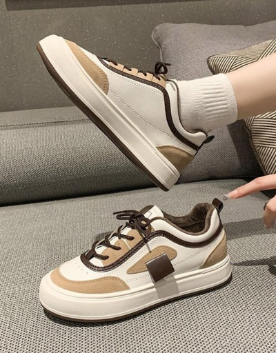 Replica Spring Contrast Color Lace Up Running Shoes Women #797332 $21.97 USD for Wholesale