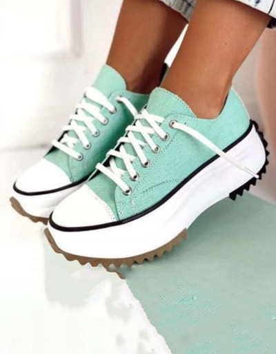 Replica Chunky Soles Lace Up Canvas Shoes For Women #797334 $27.10 USD for Wholesale