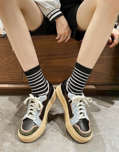 Replica Summer Casual Contrast Color Lace Up Women Sneakers #797336 $72.12 USD for Wholesale