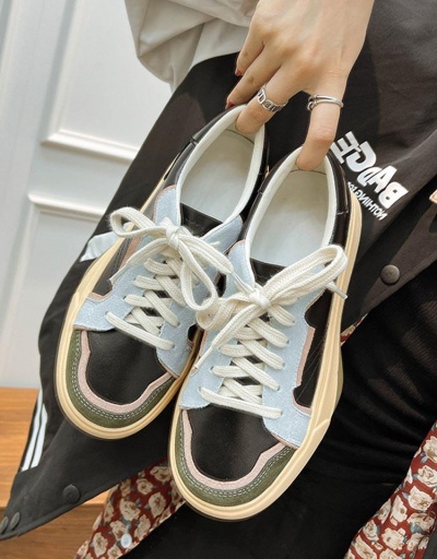 Replica Summer Casual Contrast Color Lace Up Women Sneakers #797336 $72.12 USD for Wholesale