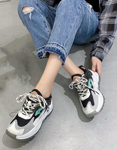 Replica Sports Canvas Contrast Color Women Sneakers #797338 $35.49 USD for Wholesale