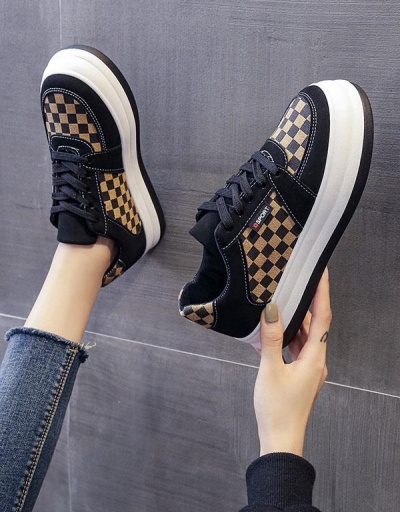 Plaid Latest Style Patchwork Versatile Flats Shoes #797343 $22.82 USD, Wholesale Fashion Sneaker