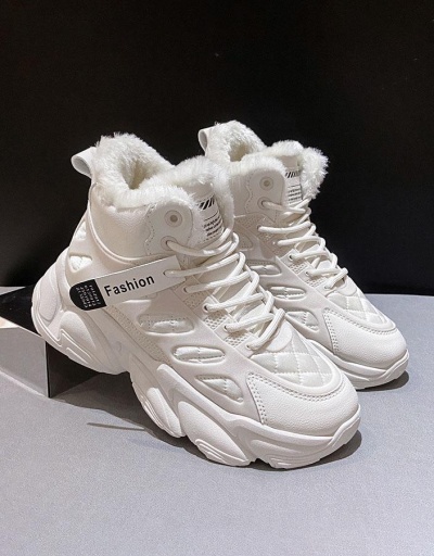 Replica Winter Plush Students High Top Cotton Sneakers #797350 $36.40 USD for Wholesale