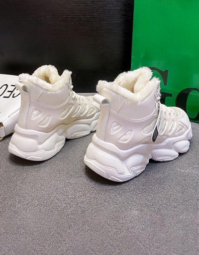 Replica Winter Plush Students High Top Cotton Sneakers #797350 $36.40 USD for Wholesale