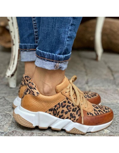 Outdoor Leopard Lace Up Wedge Running Shoes  #797354 $29.75 USD, Wholesale Fashion Sneaker