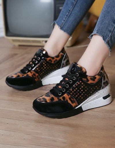 Korean Style Lace Up Wedge Running Shoes  #797357 $30.42 USD, Wholesale Fashion Sneaker