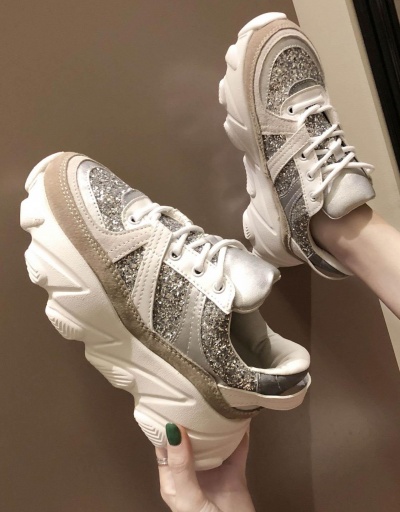 Replica Chunky Soles Sequined Breathable Women Sneakers #797359 $50.37 USD for Wholesale