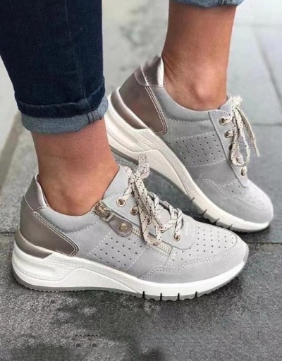 Replica Casual Spring Fall Round Toe Women Sneakers #797366 $29.27 USD for Wholesale