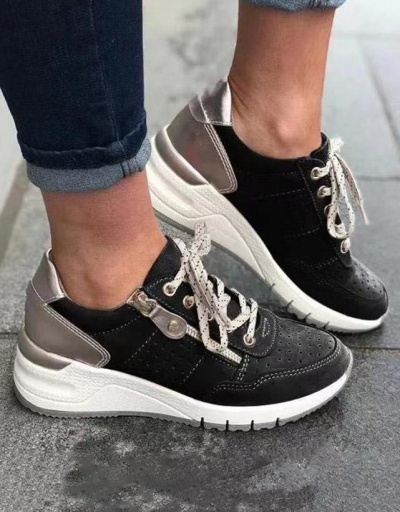 Replica Casual Spring Fall Round Toe Women Sneakers #797366 $29.27 USD for Wholesale