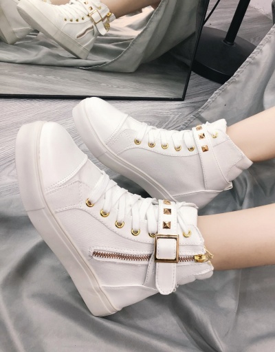 Chic Zipper Patchwork Rivet Canvas Shoes  #797368 $24.89 USD, Wholesale Fashion Sneaker