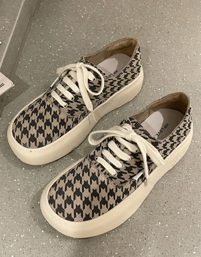 Replica Casual Leopard Houndstooth Canvas Sneaker News #797374 $41.86 USD for Wholesale