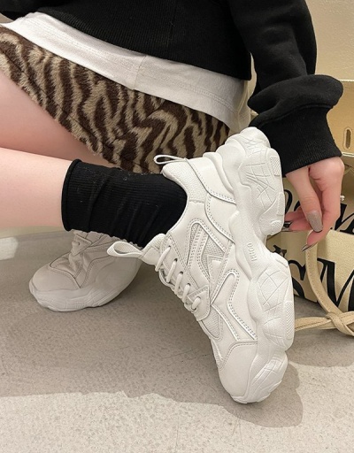 Replica Trendy Versatile White Chunky Soles Sneakers #797386 $31.98 USD for Wholesale