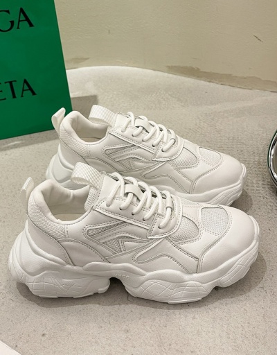 Replica Trendy Versatile White Chunky Soles Sneakers #797386 $31.98 USD for Wholesale