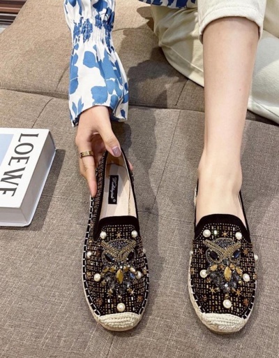 Replica Casual Owl Rhinestone Star Faux Pearl Flats For Women #797387 $52.78 USD for Wholesale