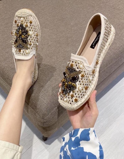 Replica Casual Owl Rhinestone Star Faux Pearl Flats For Women #797387 $52.78 USD for Wholesale