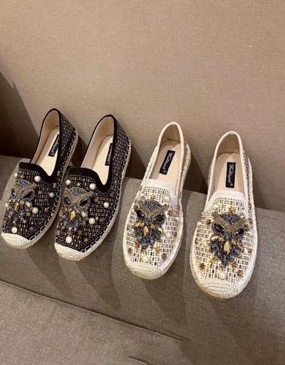 Replica Casual Owl Rhinestone Star Faux Pearl Flats For Women #797387 $52.78 USD for Wholesale