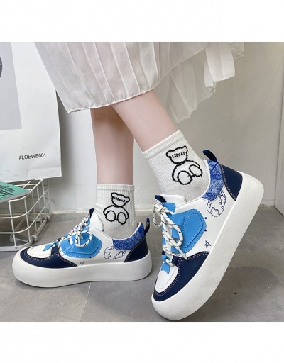  New Contrast Color Round Toe Design Sneakers #797388 $20.61 USD, Wholesale Fashion Sneaker